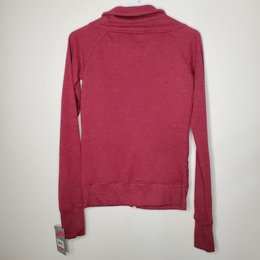 7) FSU Cowl neck zip jacket w. thumb holes & pockets Sz. M NWT - Picture 4 of 4